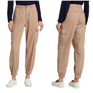 Lagence Russo Utility Cargo Trousers Joggers Women 28 Tan Elastic Waist Office